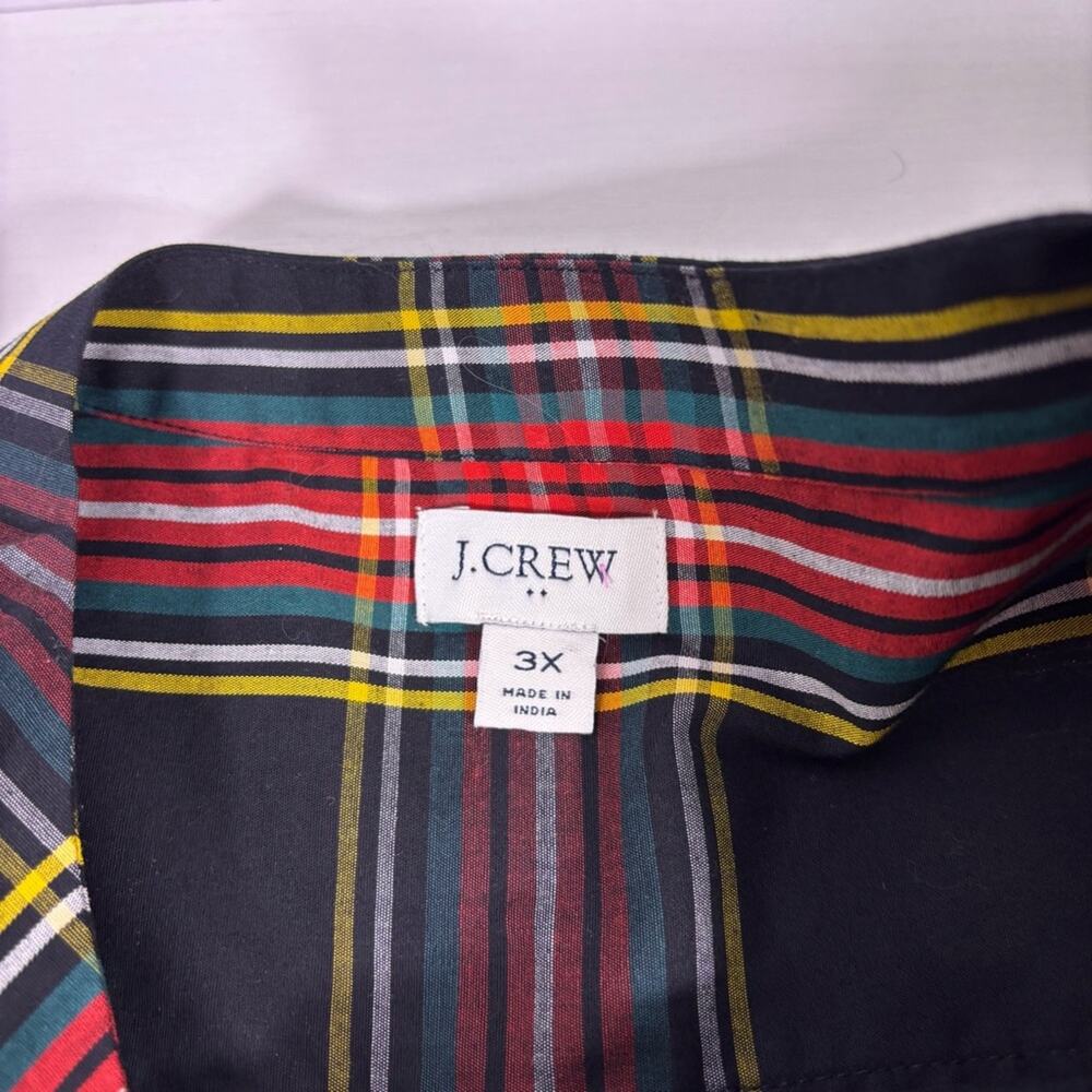 J. Crew Steward Plaid Jeweled Button-Down Shirt Size 3X 0822 - Picture 7 of 9